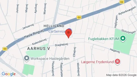 Garager til leje i Århus V - kort over placeringen
