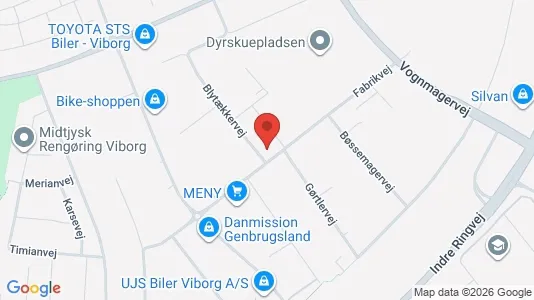 Erhvervslejemål til salg i Viborg - kort over placeringen
