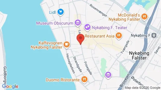 Erhvervslejemål til salg i Nykøbing Falster - kort over placeringen