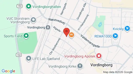 Erhvervslejemål til salg i Vordingborg - kort over placeringen