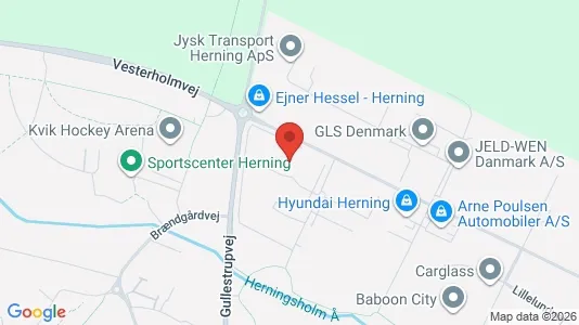 Lagerlokaler til leje i Herning - kort over placeringen