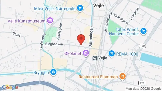 Kontorlokaler til leje i Vejle Centrum - Foto fra Google Street View