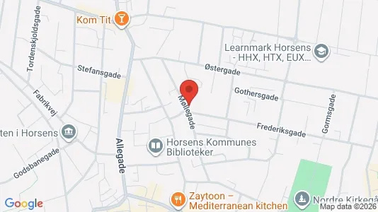 Boligudlejningsejendomme til salg i Horsens - kort over placeringen