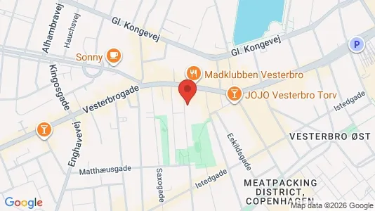 Kontorlokaler til leje i Vesterbro - kort over placeringen