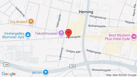 Boligudlejningsejendomme til salg i Herning - kort over placeringen