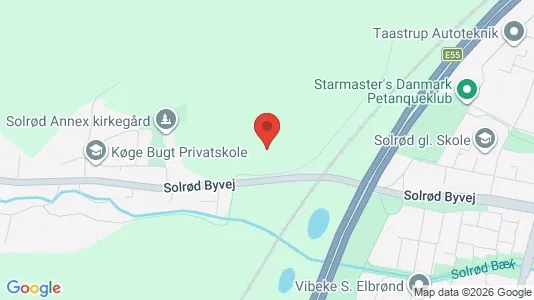 Lagerlokaler til leje i Solrød Strand - kort over placeringen
