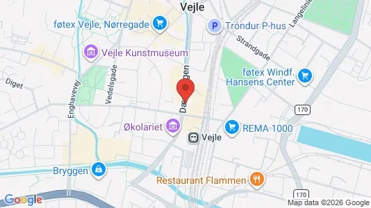 Kontorlokaler til leje i Vejle Centrum - Foto fra Google Street View