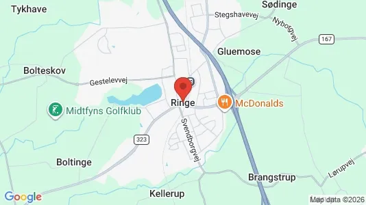 Erhvervslejemål til leje i Ringe - Foto fra Google Street View