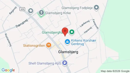 Erhvervslejemål til salg i Glamsbjerg - kort over placeringen
