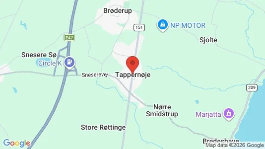 Erhvervslejemål til leje i Tappernøje - kort over placeringen