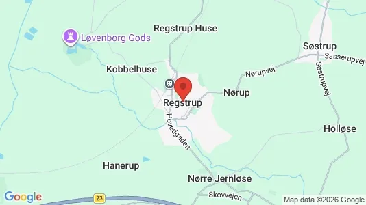 Erhvervslejemål til leje i Regstrup - kort over placeringen