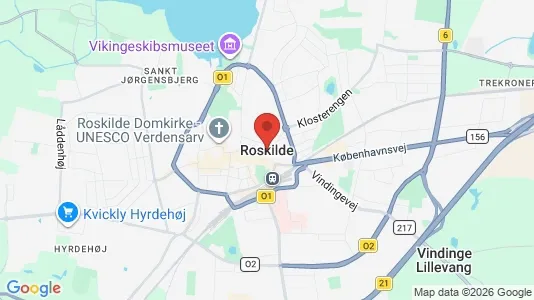 Erhvervslejemål til leje i Roskilde - kort over placeringen