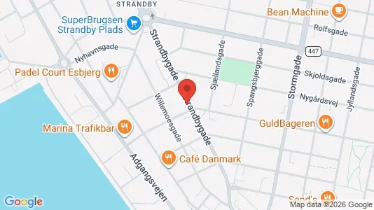 Erhvervslejemål til leje i Esbjerg Centrum - kort over placeringen