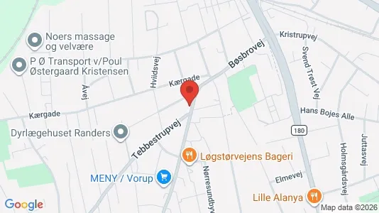 Boligudlejningsejendomme til salg i Randers SV - kort over placeringen