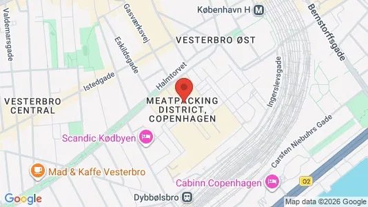 Kontorlokaler til leje i Vesterbro - kort over placeringen