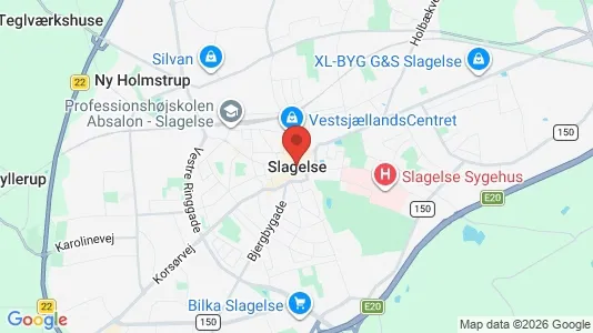 Butikslokaler til leje i Slagelse - kort over placeringen