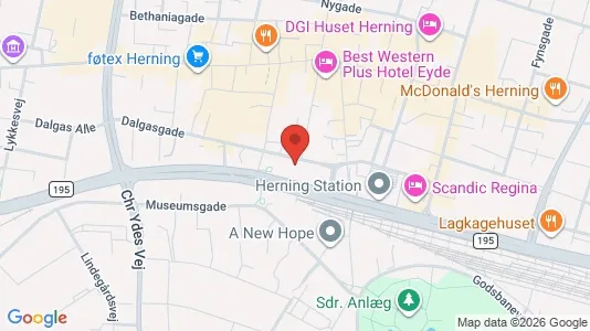 Kontorlokaler til leje i Herning - kort over placeringen