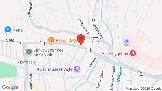 Erhvervslejemål til salg i Vejle Centrum - kort over placeringen