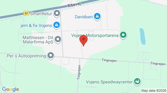 Lagerlokaler til salg i Vojens - kort over placeringen