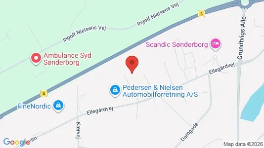 Værkstedslokaler til salg i Sønderborg - kort over placeringen