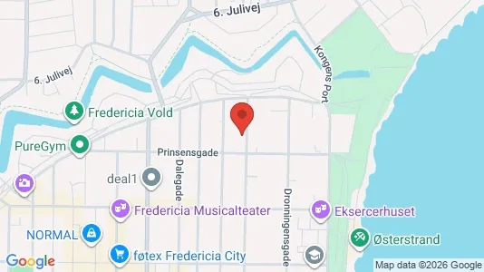 Erhvervslejemål til salg i Fredericia - kort over placeringen