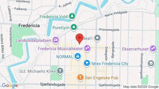 Erhvervslejemål til salg i Fredericia - kort over placeringen