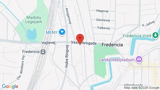 Kontorlokaler til leje i Fredericia - kort over placeringen