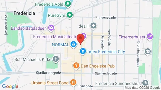 Kontorlokaler til leje i Fredericia - kort over placeringen