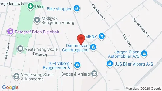 Showrooms til leje i Viborg - kort over placeringen
