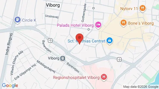 Erhvervslejemål til leje i Viborg - kort over placeringen