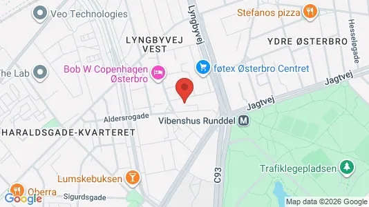 Lagerlokaler til leje i Østerbro - kort over placeringen