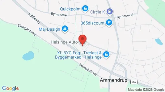 Lagerlokaler til leje i Helsinge - kort over placeringen