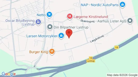 Kontorlokaler til leje i Lystrup - kort over placeringen