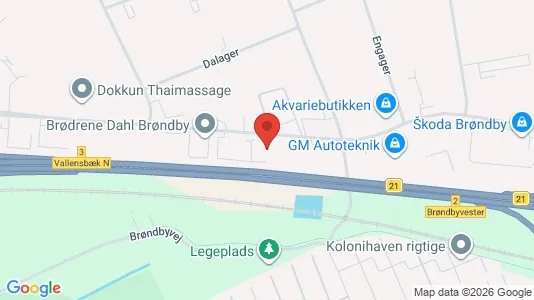 Erhvervslejemål til leje i Brøndby - kort over placeringen