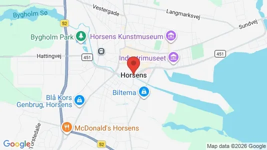 Butikslokaler til leje i Horsens - kort over placeringen