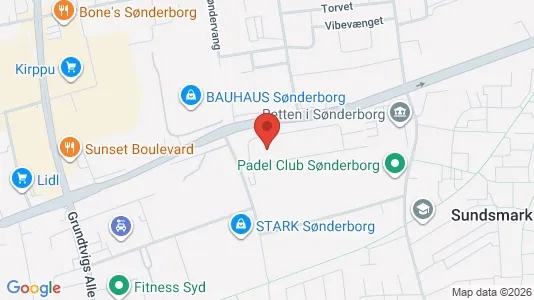 Kontorlokaler til leje i Sønderborg - kort over placeringen