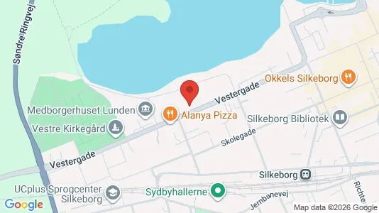 Kontorfællesskaber til leje i Silkeborg - kort over placeringen