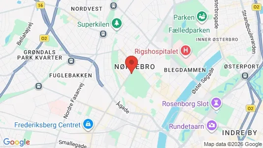 Lagerlokaler til leje i Nørrebro - kort over placeringen