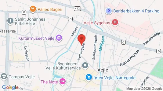 Erhvervslejemål til leje i Vejle Centrum - kort over placeringen