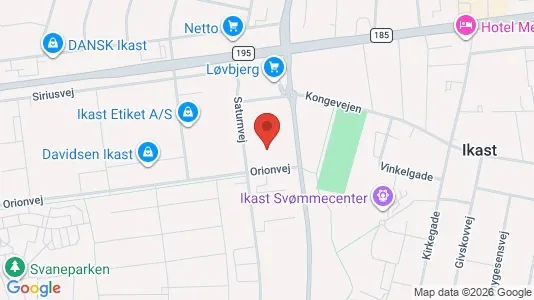 Lagerlokaler til leje i Ikast - kort over placeringen