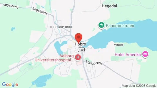 Butikslokaler til leje i Hobro - kort over placeringen