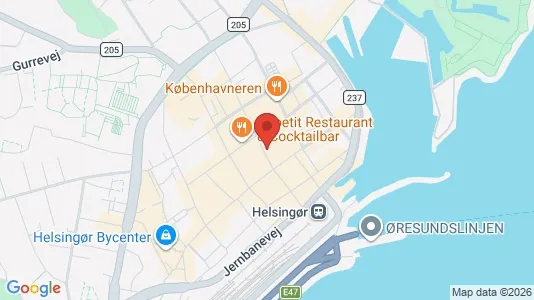 Erhvervslejemål til leje i Helsingør - kort over placeringen