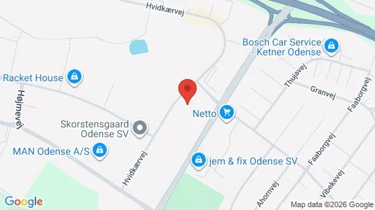 Lagerlokaler til leje i Odense SV - kort over placeringen