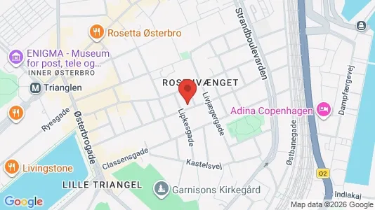 Erhvervslejemål til leje i Østerbro - kort over placeringen