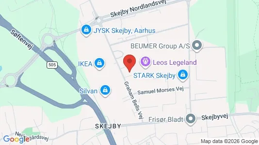Lagerlokaler til leje i Århus N - kort over placeringen
