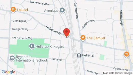 Erhvervslejemål til leje i Hellerup - kort over placeringen