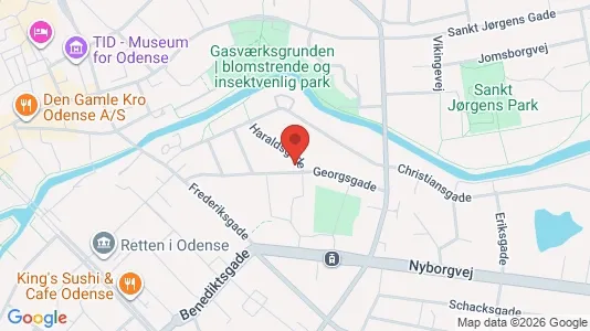 Boligudlejningsejendomme til salg i Odense C - kort over placeringen