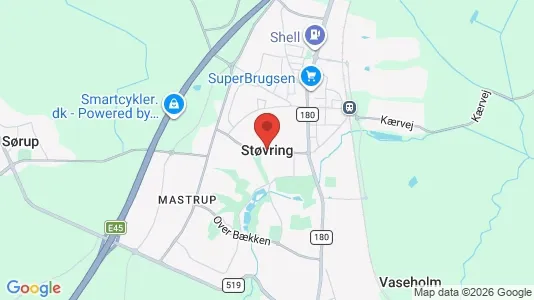 Erhvervslejemål til leje i Støvring - kort over placeringen