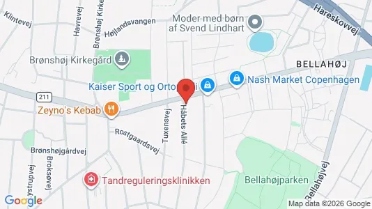 Kliniklokaler til leje i Brønshøj - kort over placeringen