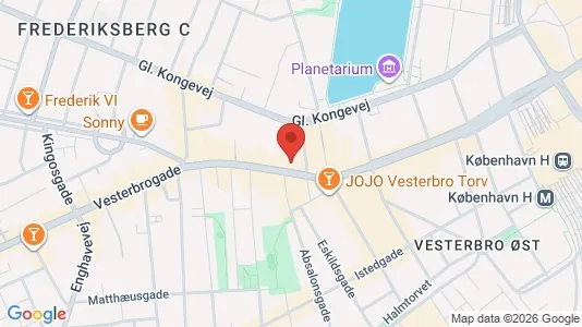 Kontorlokaler til leje i Vesterbro - kort over placeringen